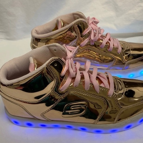 rose gold skechers energy lights